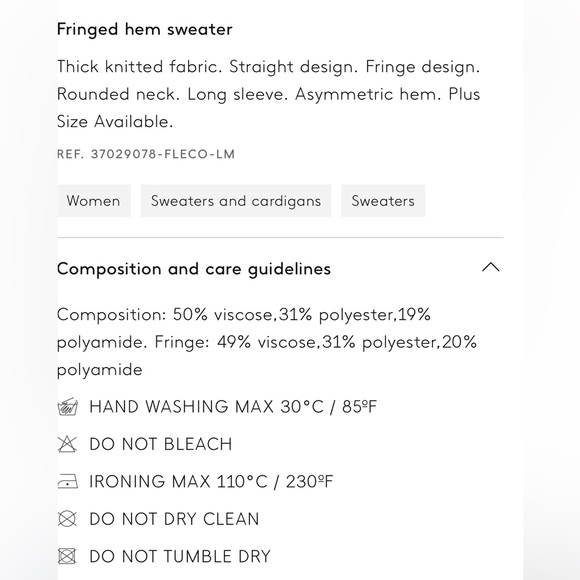 Women Mango Fringed Hem Sweater Size XS - Picture 4 of 4